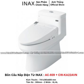 Bồn Cầu Nắp Điện Tử INAX AC-939+CW-KA22AVN