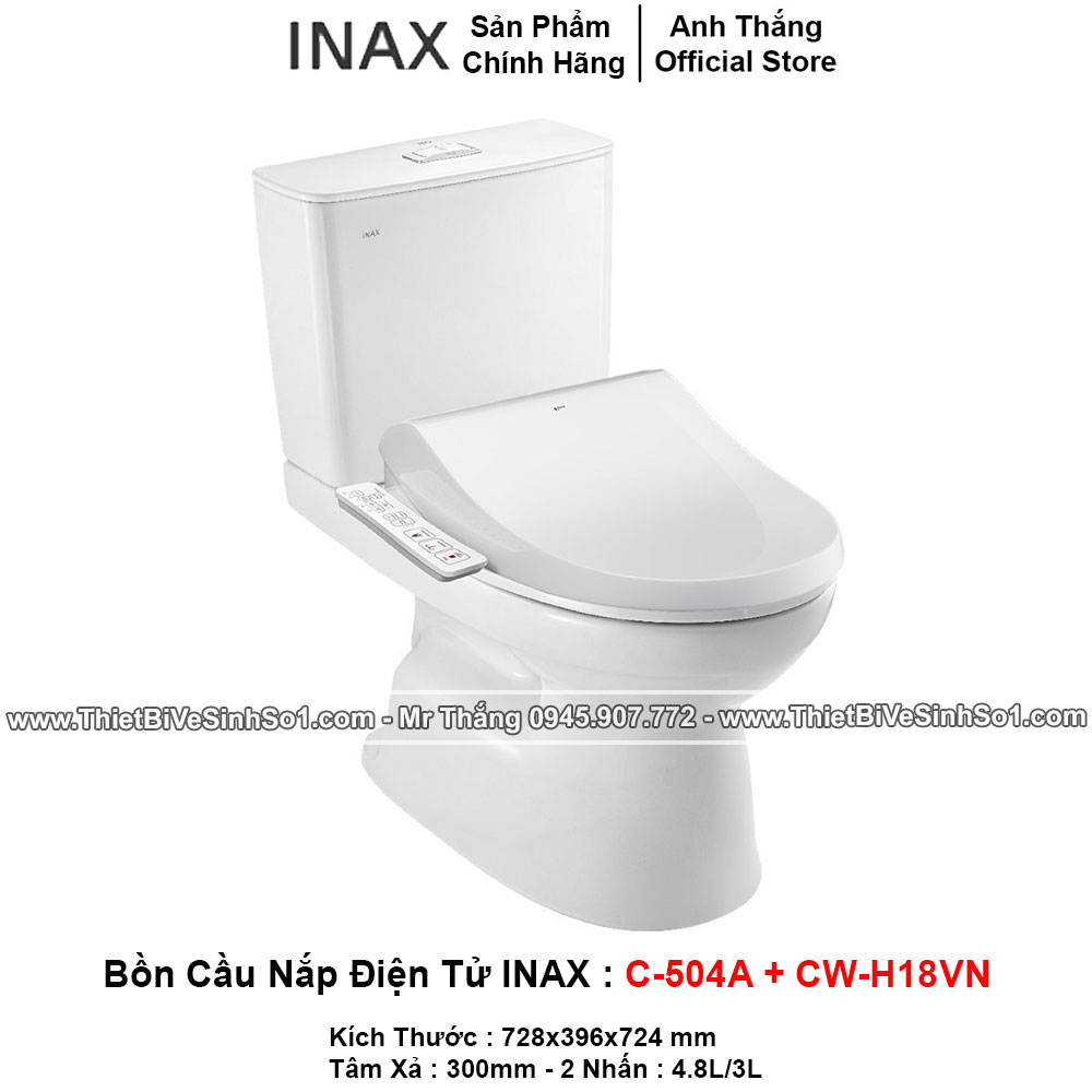 Bồn Cầu Nắp Điện Tử INAX C-504A+CW-H18VN