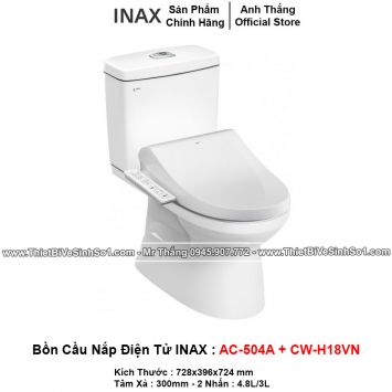 Bồn Cầu Nắp Điện Tử INAX AC-504A+CW-H18VN