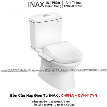 Bồn Cầu Nắp Điện Tử INAX C-504A+CW-H17VN