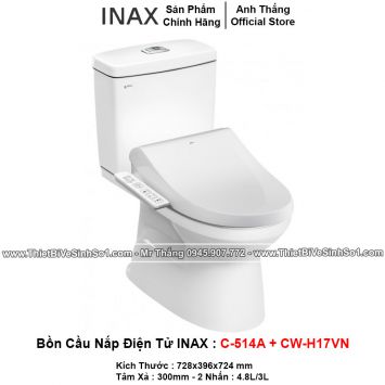 Bồn Cầu Nắp Điện Tử INAX C-514A+CW-H17VN