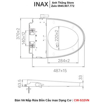 Nắp Thông Minh Cơ INAX CW-S32VN