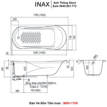 Bồn Tắm inax MBV-1700
