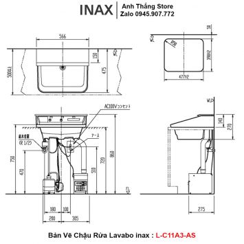 Chậu Rửa Lavabo inax L-C11A3-AS