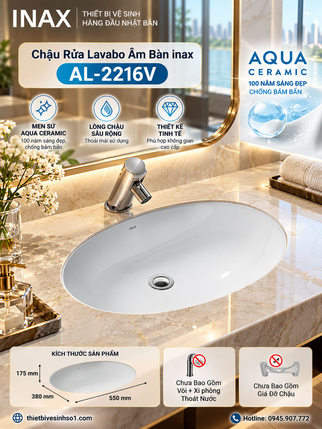 Chậu Rửa Lavabo inax AL-2216V Chậu Rửa Lavabo inax AL-2216V