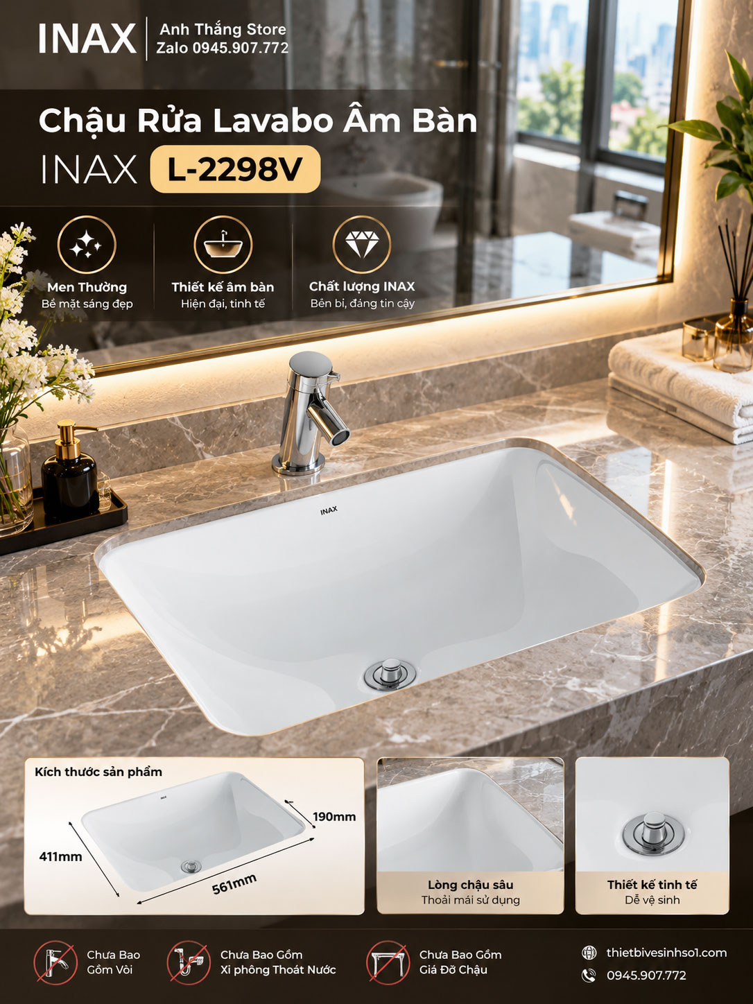 Chậu Rửa Lavabo inax L-2298V Chậu Rửa Lavabo inax L-2298V