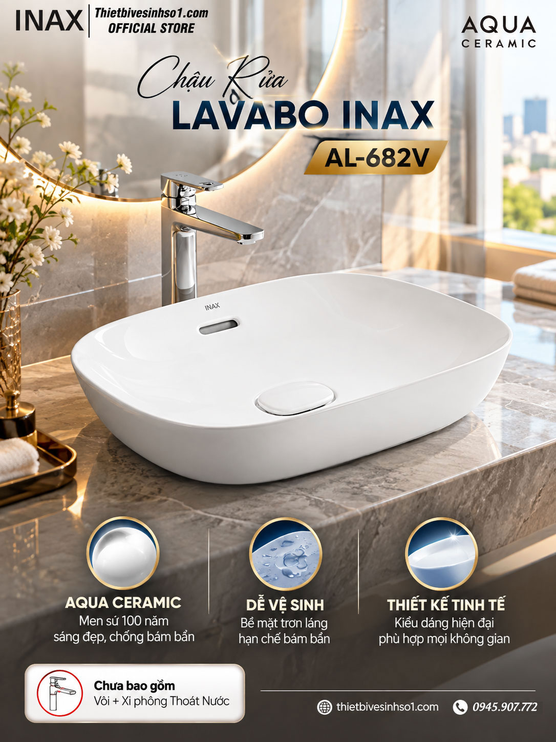 Chậu Lavabo inax AL-682V Chậu Lavabo inax AL-682V
