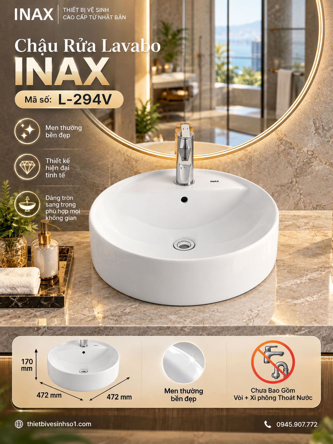 Chậu Rửa Lavabo inax L-294V Chậu Rửa Lavabo inax L-294V