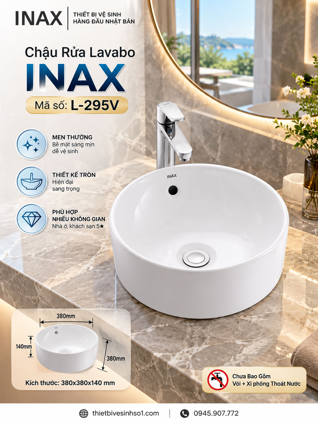 Chậu Rửa Lavabo inax L-295V Chậu Rửa Lavabo inax L-295V