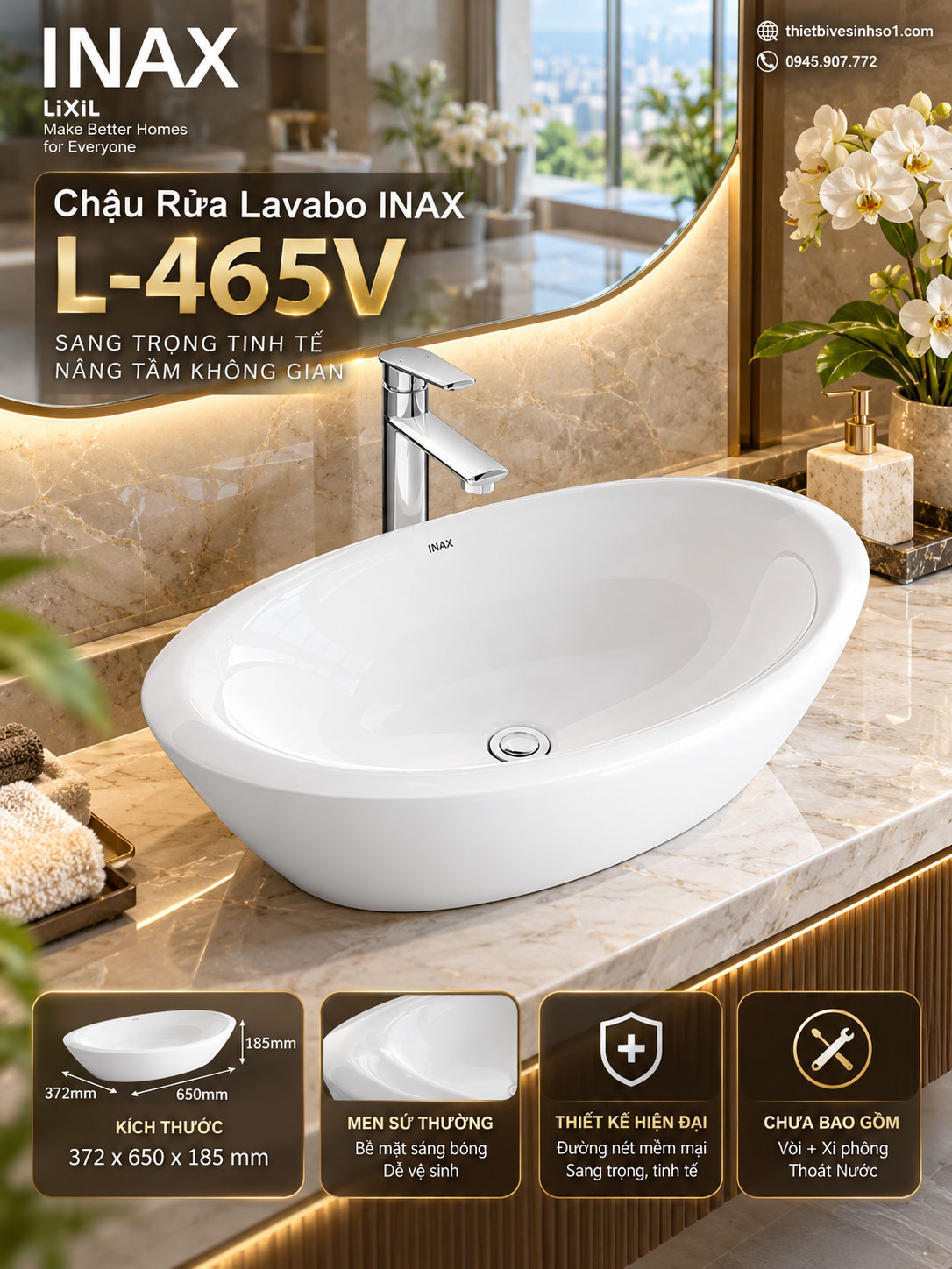 Chậu Rửa Lavabo inax L-465V Chậu Rửa Lavabo inax L-465V