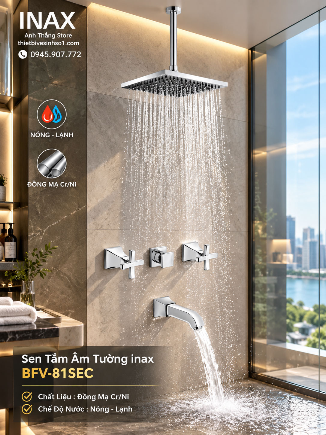 Sen Tắm Âm Tường inax BFV-81SEC Sen Tắm Âm Tường inax BFV-81SEC