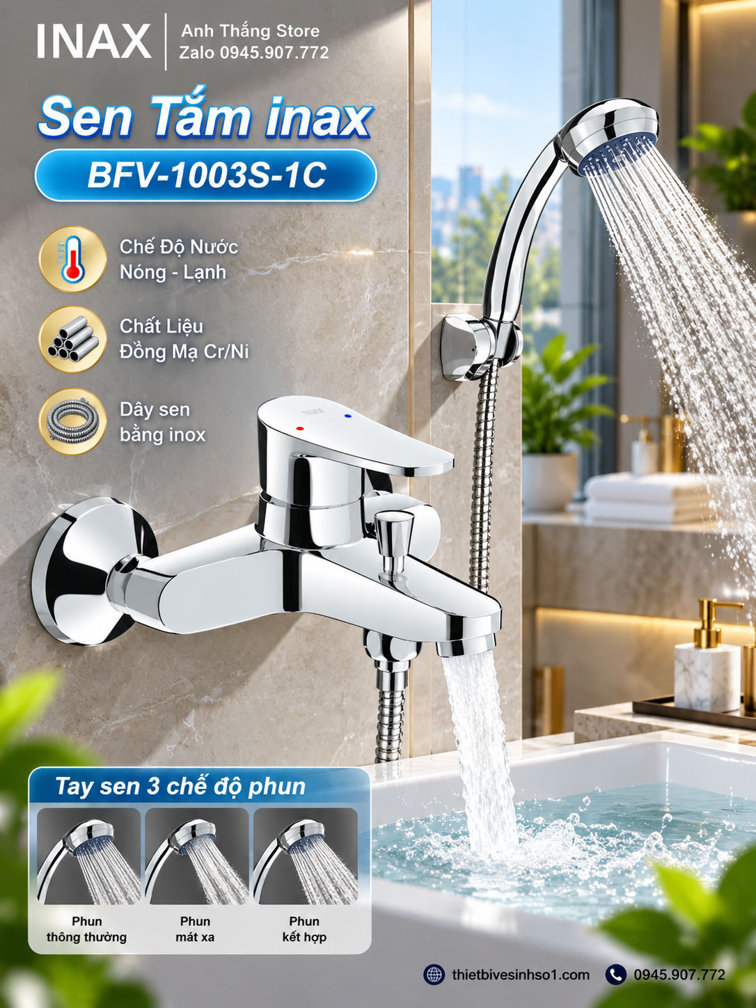 Sen Tắm inax BFV-1003S-1C Sen Tắm inax BFV-1003S-1C