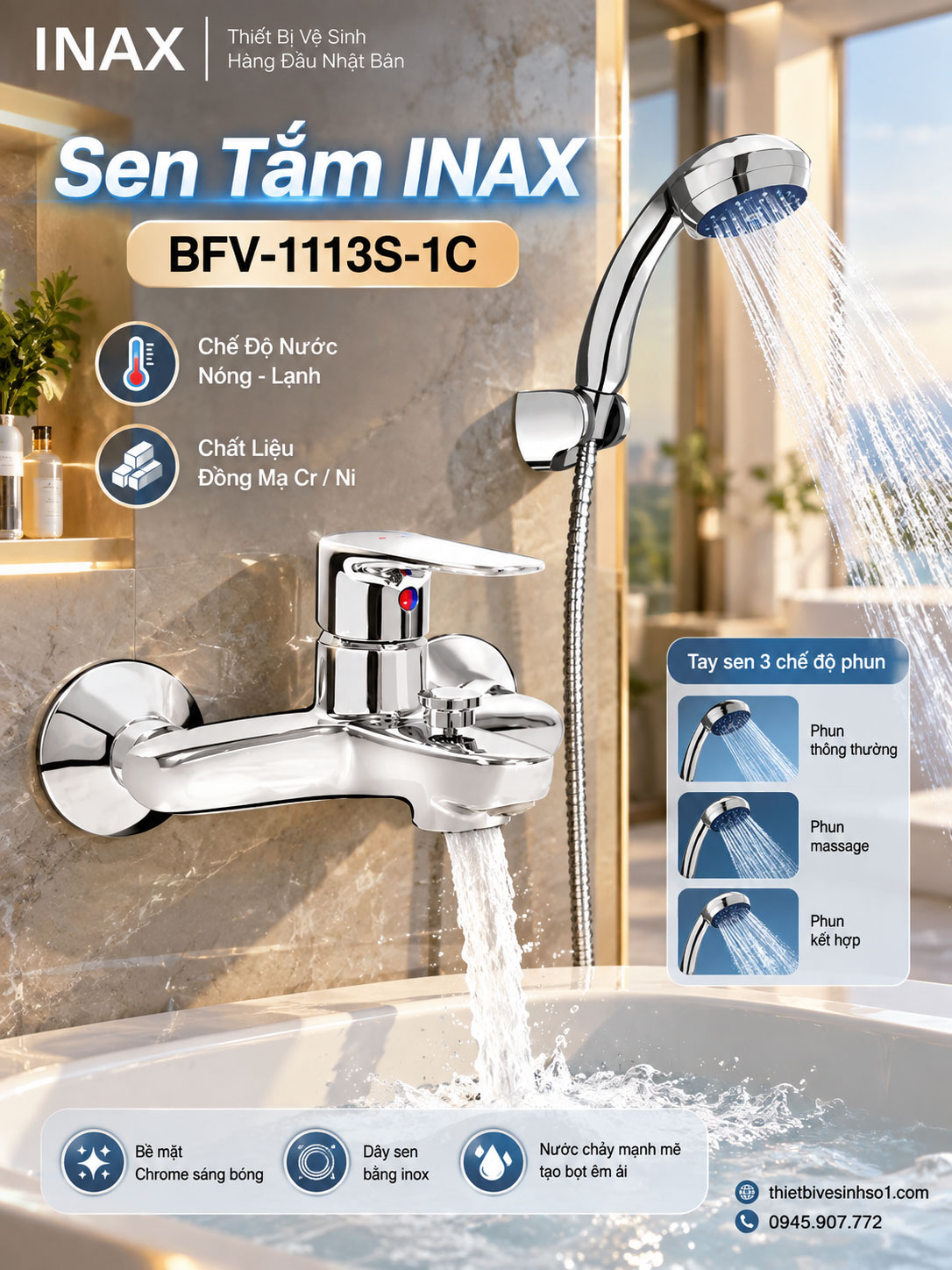 Sen Tắm inax BFV-1113S-1C Sen Tắm inax BFV-1113S-1C