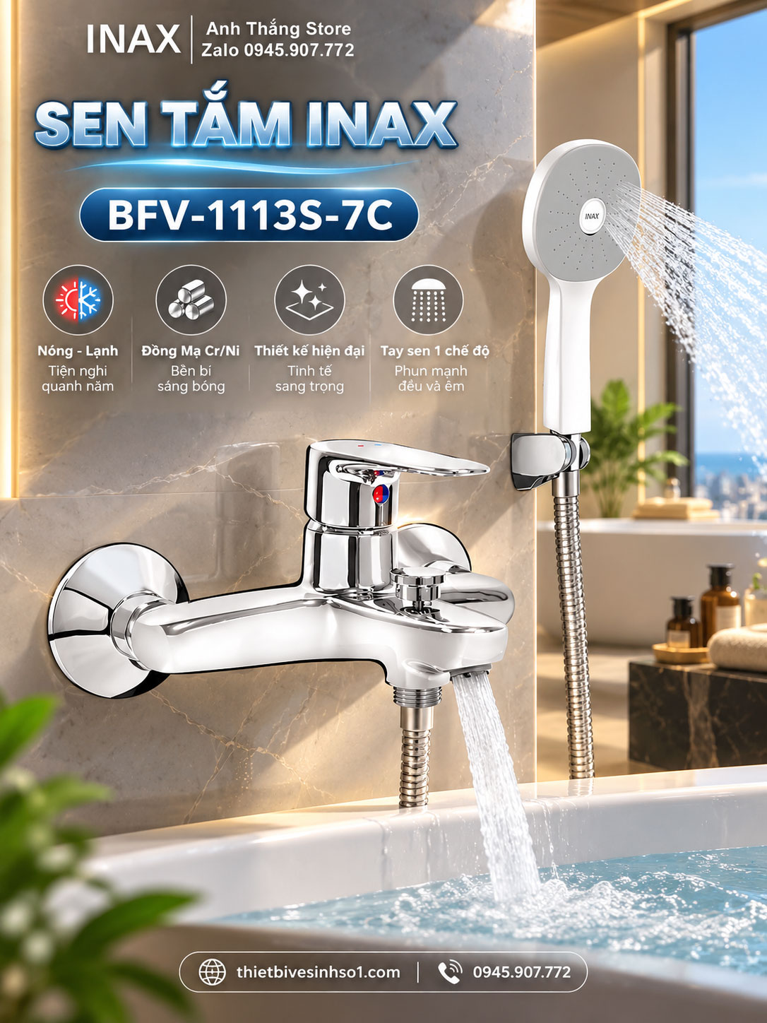 Sen Tắm inax BFV-1113S-7C Sen Tắm inax BFV-1113S-7C