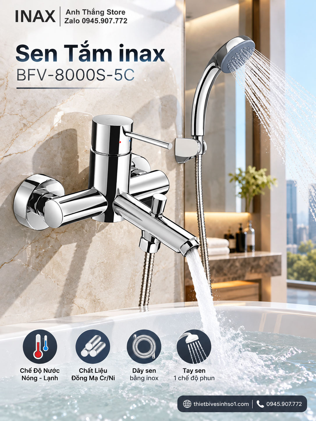 Sen Tắm inax BFV-8000S-5C Sen Tắm inax BFV-8000S-5C