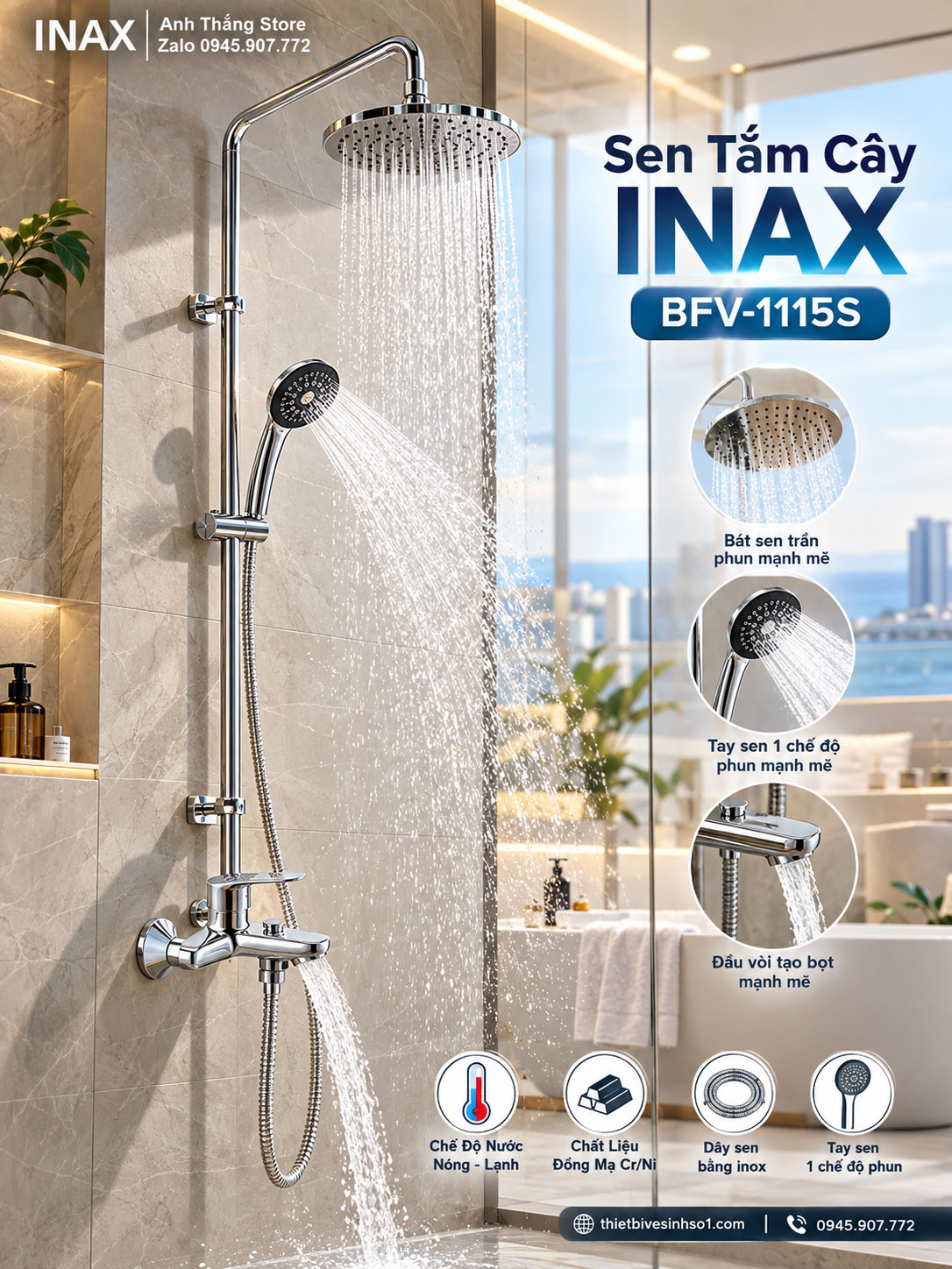 Sen Tắm Cây inax BFV-1115S Sen Tắm Cây inax BFV-1115S