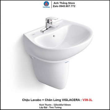 Chậu Lavabo Viglacera V39 (3Lỗ)