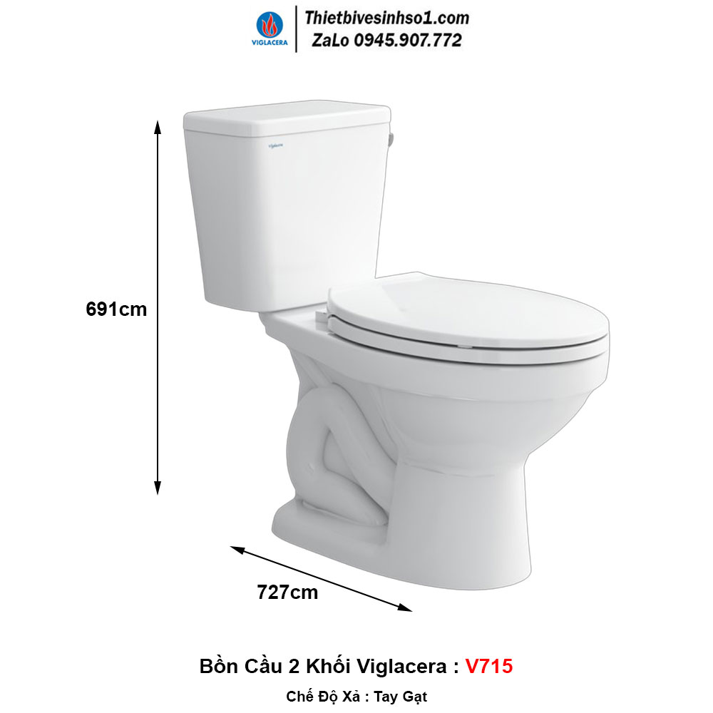 Bồn Cầu 2 Khối Viglacera V715