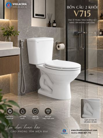 Bồn Cầu 2 Khối Viglacera V715