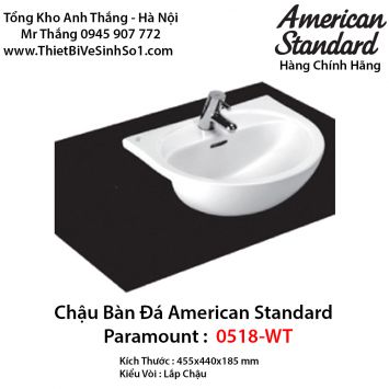 Chậu Rửa Lavabo Bàn Đá American Standard 0518-WT
