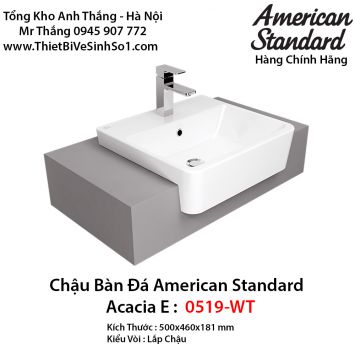 Chậu Rửa Lavabo Bàn Đá American Standard 0519-WT