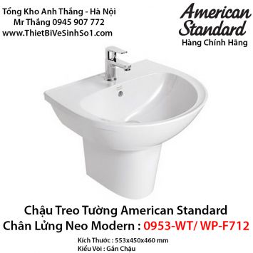 Chậu Rửa Lavabo Treo Tường American Standard 0953-WT+WP-F712