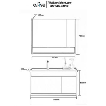 Bộ Tủ Chậu A-five A5-510T
