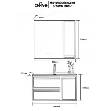 Bộ Tủ Chậu A-five A5-512Q