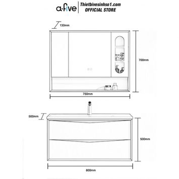 Bộ Tủ Chậu A-five A5-516T