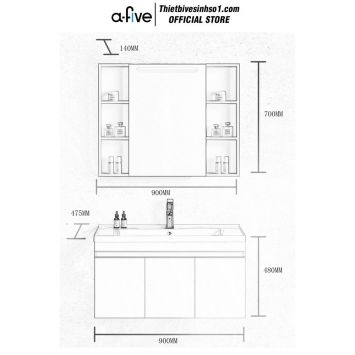 Bộ Tủ Chậu A-five A5-601QV