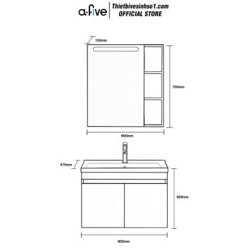 Bộ Tủ Chậu A-five A5-601S