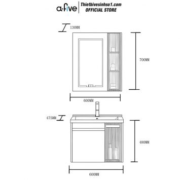 Bộ Tủ Chậu A-five A5-602SV