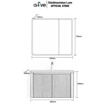 Bộ Tủ Chậu A-five A5-910T