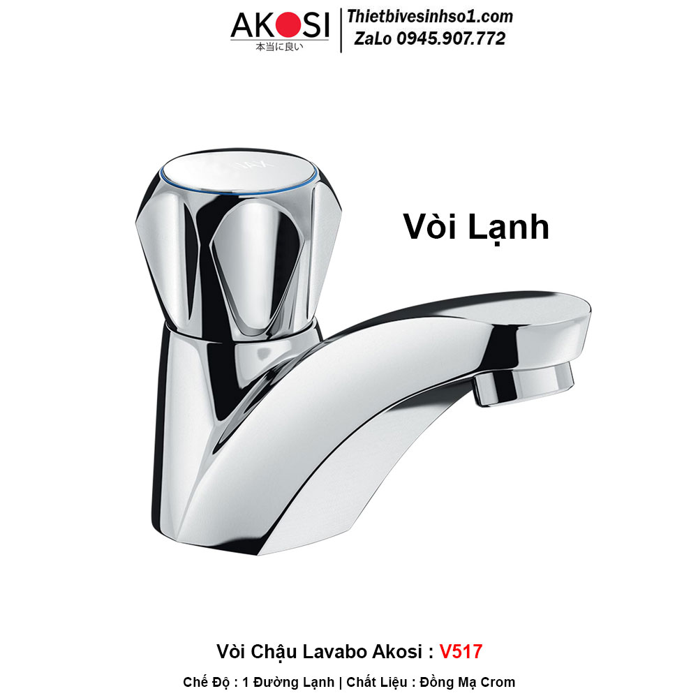 Vòi Chậu Lavabo Akosi V517 Vòi Chậu Lavabo Akosi V517