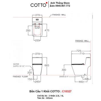 Bồn Cầu COTTO C10327-2