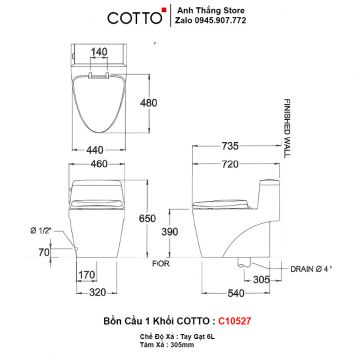 Bồn Cầu COTTO C10527-2