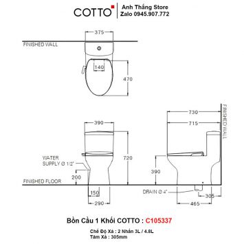 Bồn Cầu COTTO C105337-2