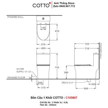 Bồn Cầu COTTO C105607-2