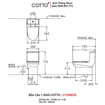 Bồn Cầu COTTO C11000OS-2