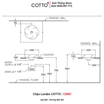 Chậu Lavabo COTTO C0001-2