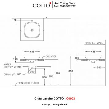 Chậu Lavabo COTTO C0003-2