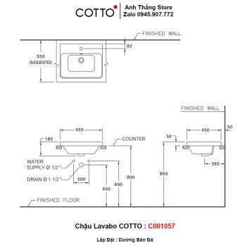 Chậu Lavabo COTTO C001057-2