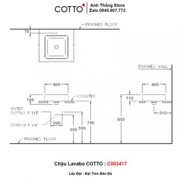 Chậu Lavabo COTTO C003417-2