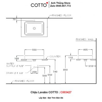 Chậu Lavabo COTTO C003427-2