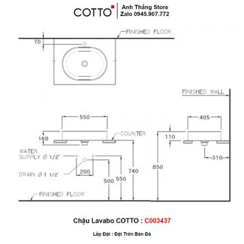 Chậu Lavabo COTTO C003437-2