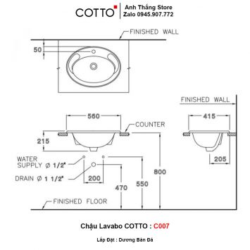 Chậu Lavabo COTTO C007-2