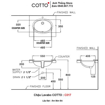 Chậu Lavabo COTTO C017-2