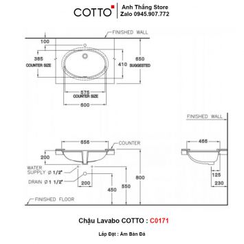 Chậu Lavabo COTTO C0171-2