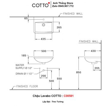 Chậu Lavabo COTTO C00581-2