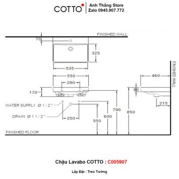 Chậu Lavabo COTTO C005907-2